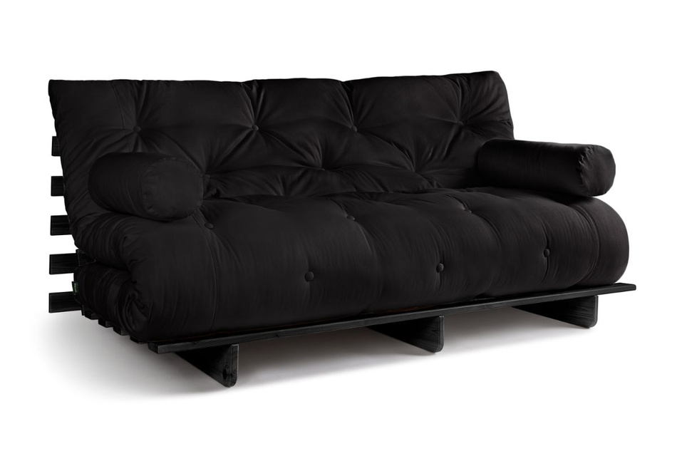 Sofa Bed Futon 180x200 - Slim Basic Black - Pascall Black