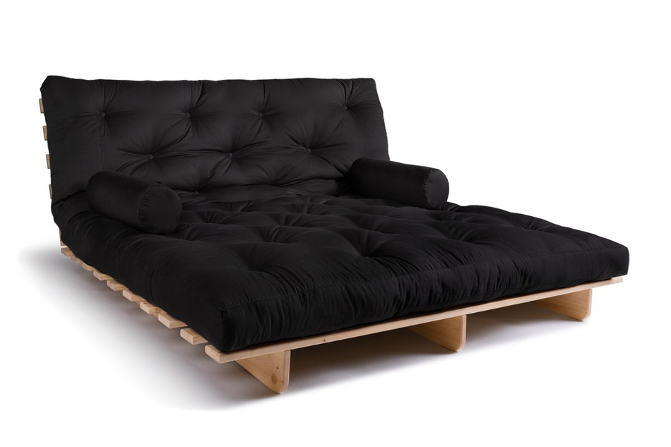 Sofa Bed Futon 180x200 - Slim Comfort Classic - Pascall Black