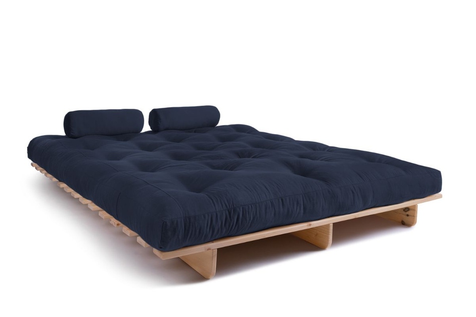 Sofa Bed Futon 160x200 - Slim Basic Classic - Pascall Navy Blue