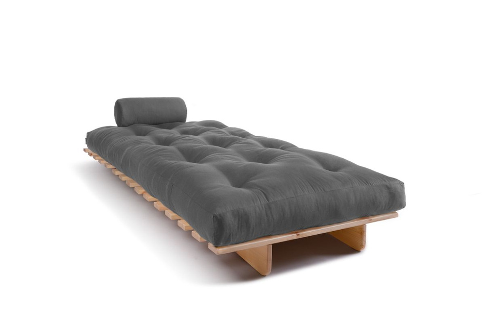 Sofa Bed Futon 90x200 - Slim Basic Classic - Pascall Grey