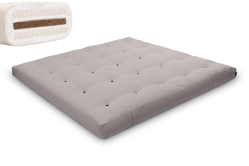 Futon Mattress 200x200 with coconut and 2x latex - Comfort Relax - Pascall Grey