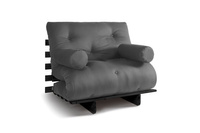 Sofa Bed Futon 90x200 - Slim Exclusive Black - Pascall Grey