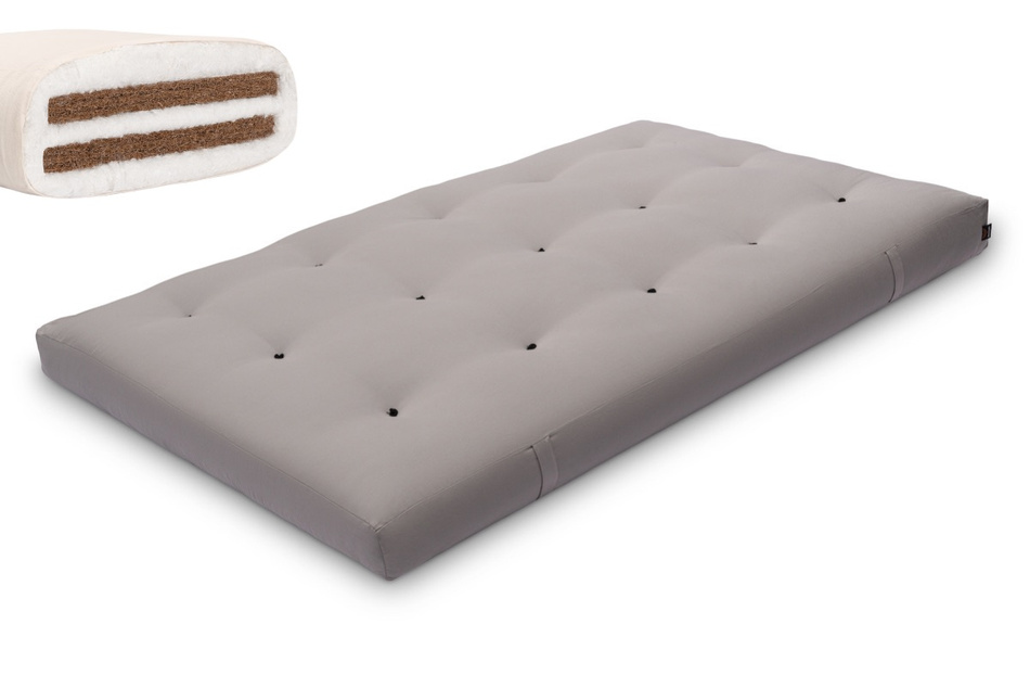 Futon Mattress 120x200 with coconut - Medium Duo Coco - Pascall Grey
