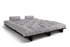 Sofa Bed Futon 180x200 - Slim Comfort Black - Pascall Light Grey