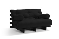 Sofa Bed Futon 120x200 - Slim Basic Black - Pascall Black