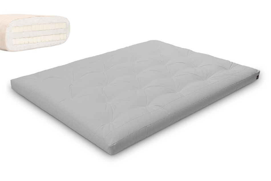 Futon Mattress 160x200 with latex - Slim Duo Latex - Pascall Light Grey