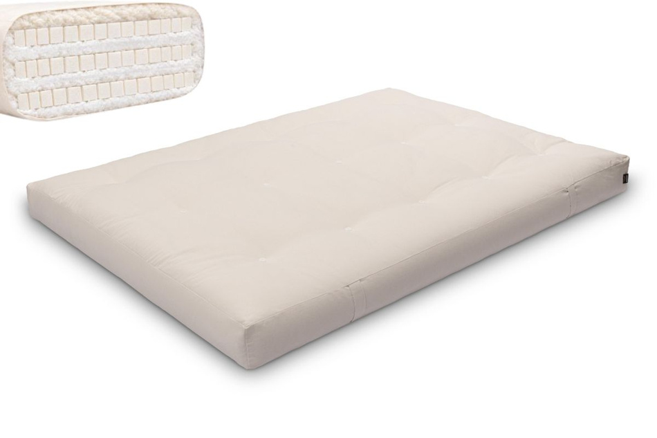 Futon Mattress 140x200 with latex - Comfort Trio Latex Wool - Pascall Ecru