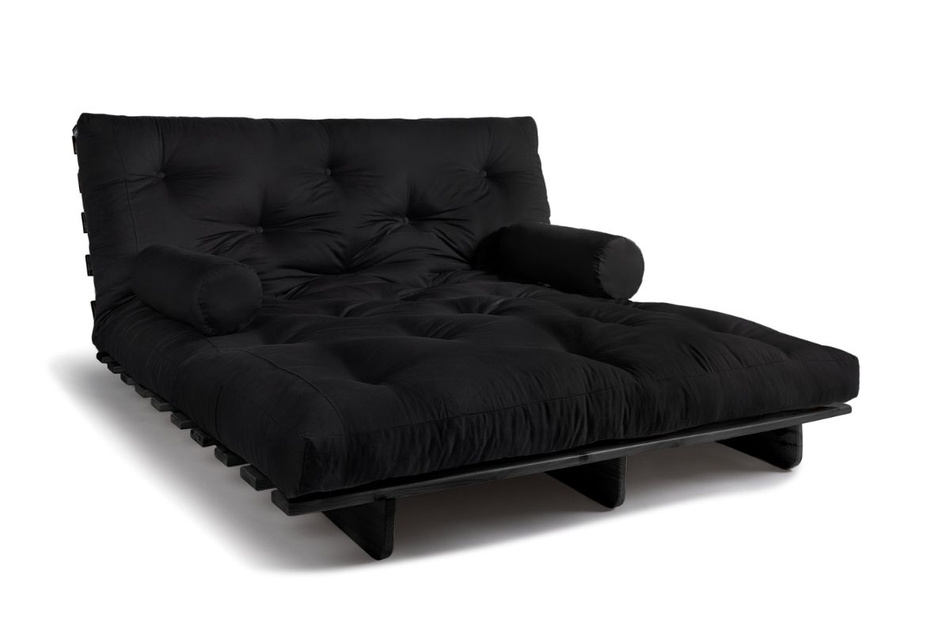 Sofa Bed Futon 160x200 - Slim Exclusive Black - Pascall Black