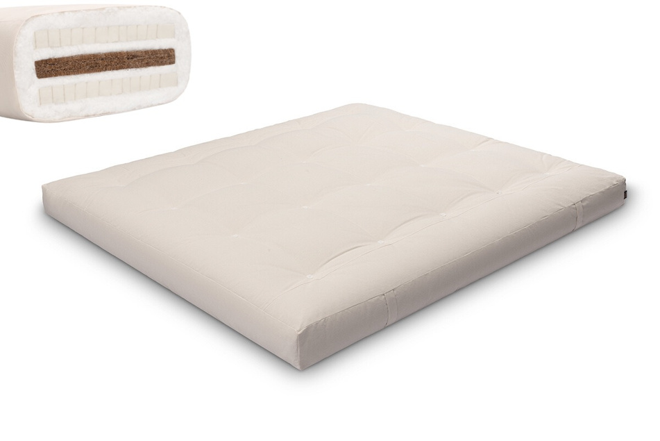 Futon Mattress 180x200 with coconut and 2x latex - Comfort Relax - Pascall Ecru