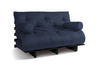 Sofa Bed Futon 140x200 - Slim Exclusive Black - Pascall Navy Blue