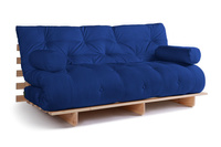 Sofa Bed Futon 180x200 - Slim Basic Classic - Pascall Blue