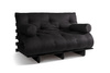 Sofa Bed Futon 140x200 - Slim Exclusive Black - Pascall Black