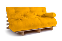 Sofa Bed Futon 160x200 - Slim Basic Classic - Pascall Yellow