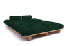 Sofa Bed Futon 160x200 - Slim Exclusive Classic - Pascall Bottle Green