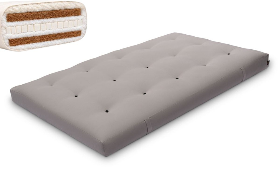 Futon Mattress 120x200 with wool, latex and 2x coconut - Comfort Wool Hard - Pascall Grey