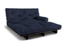 Sofa Bed Futon 160x200 - Slim Exclusive Black - Pascall Navy Blue