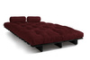 Sofa Bed Futon 140x200 - Slim Exclusive Black - Pascall Burgundy