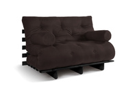 Sofa Bed Futon 120x200 - Slim Basic Black - Pascall Brown