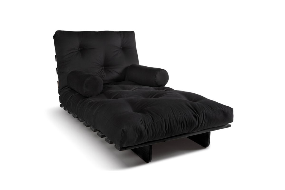Sofa Bed Futon 90x200 - Slim Basic Black - Pascall Black