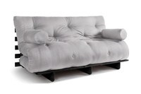 Sofa Bed Futon 160x200 - Slim Basic Black - Pascall Light Grey