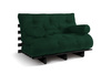 Sofa Bed Futon 120x200 - Slim Basic Black - Pascall Bottle Green