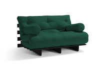 Sofa Bed Futon 120x200 - Slim Basic Black - Pascall Bottle Green