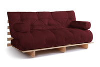 Sofa Bed Futon 180x200 - Slim Basic Classic - Pascall Burgundy