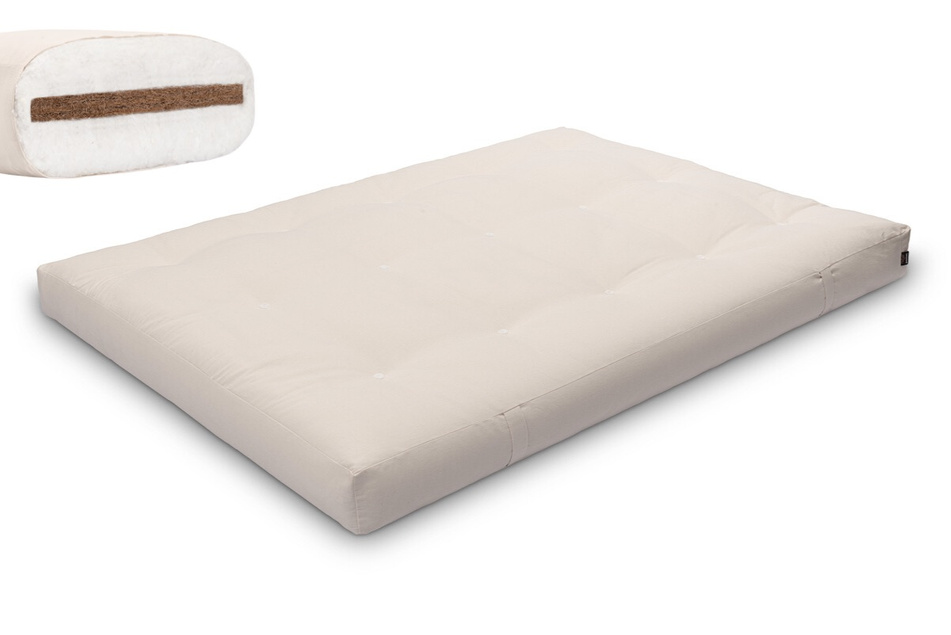 Futon Mattress 140x200 with coconut - Medium Coco - Pascall Ecru