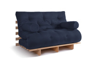 Sofa Bed Futon 120x200 - Slim Basic Classic - Pascall Navy Blue