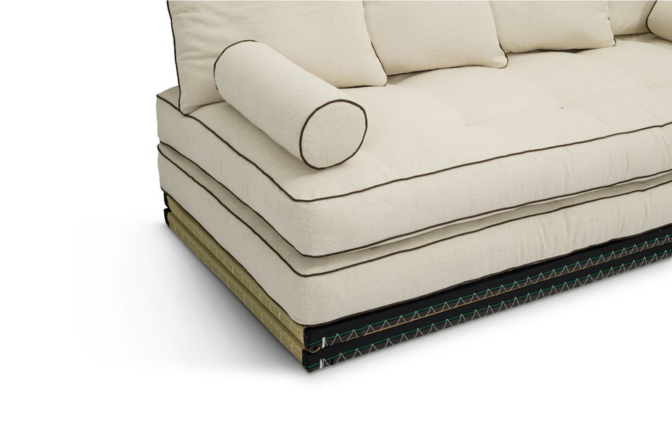 Corner Sofa Tatami Medium Natural Kedro 80x200 - Pascall Futon Linen