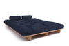 Sofa Bed Futon 160x200 - Slim Basic Classic - Pascall Navy Blue