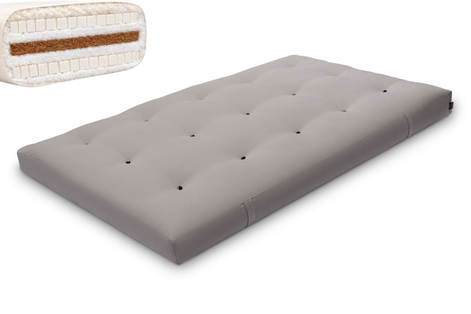 Futon Mattress 120x200 with wool, coconut and 2x latex - Comfort Wool - Pascall Grey