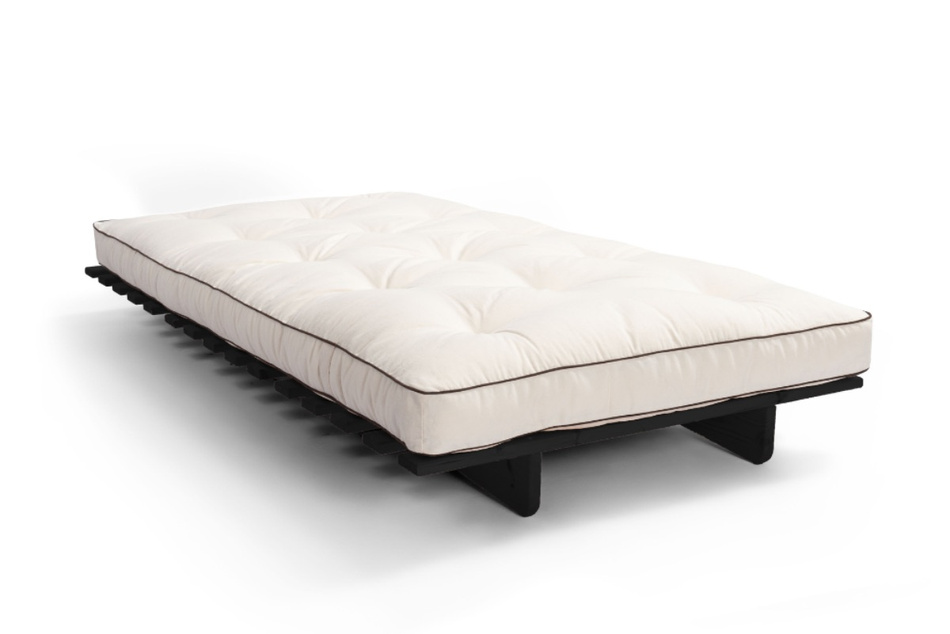 Sofa Bed Futon 90x200 - Slim Exclusive Black - Pascall Kedro Ecru