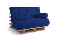 Sofa Bed Futon 120x200 - Slim Basic Classic - Pascall Blue