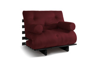 Sofa Bed Futon 90x200 - Slim Basic Black - Pascall Burgundy