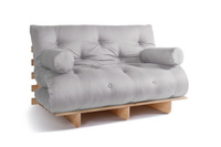 Sofa Bed Futon 140x200 - Slim Basic Classic - Pascall Light Grey